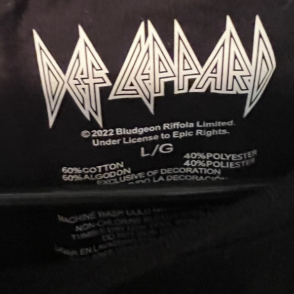 NWOT Mens Def Leppard Sleeveless 1983 1983  Rock&Roll Graphic print shirt SZ L - Picture 4 of 4